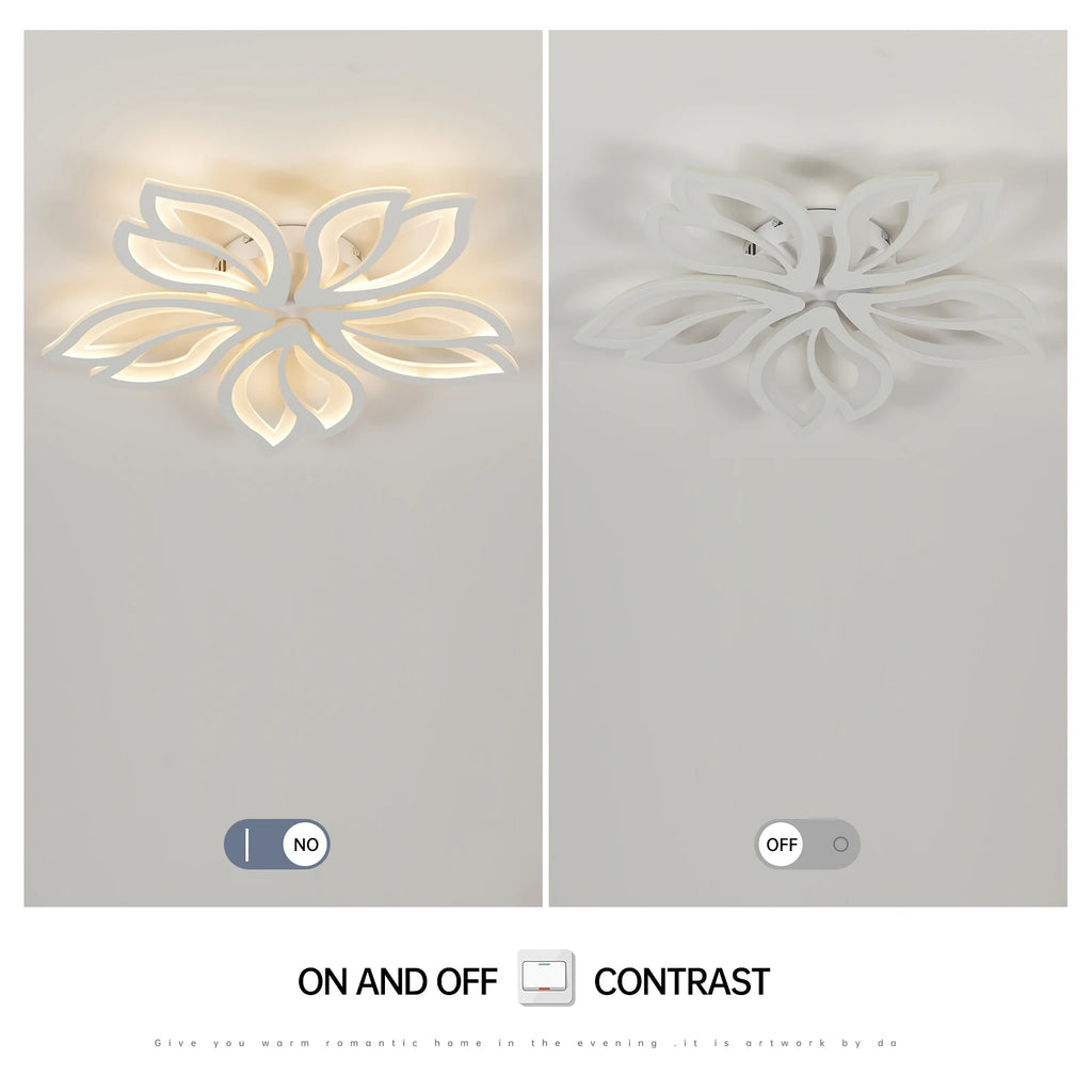 LED Ceiling Light Fixture, Modern Leaves Ceiling Lamp Flush Mount Ceiling for Living Room Study Room Dining Room Bedroom