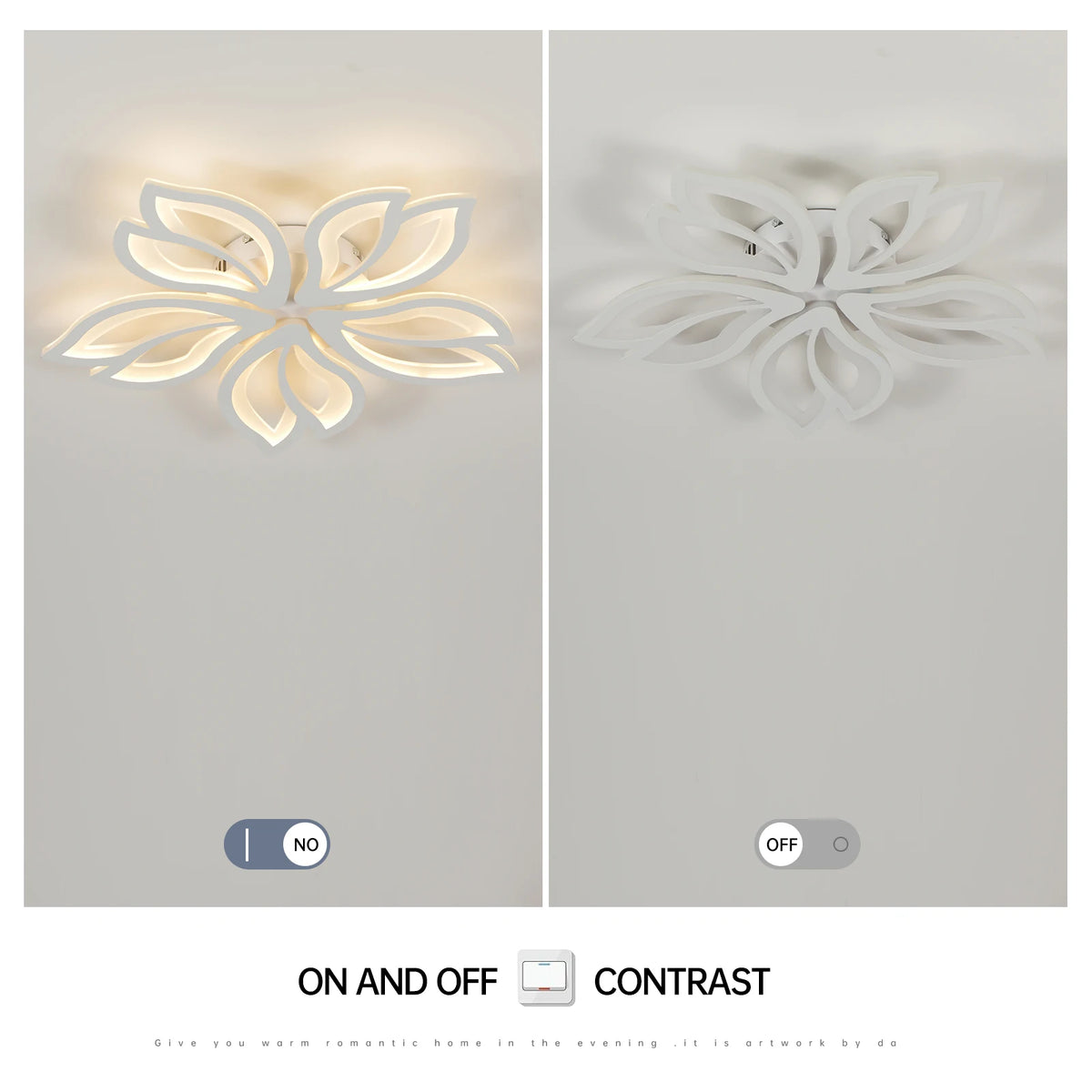 LED Ceiling Light Fixture, Modern Leaves Ceiling Lamp Flush Mount Ceiling for Living Room Study Room Dining Room Bedroom