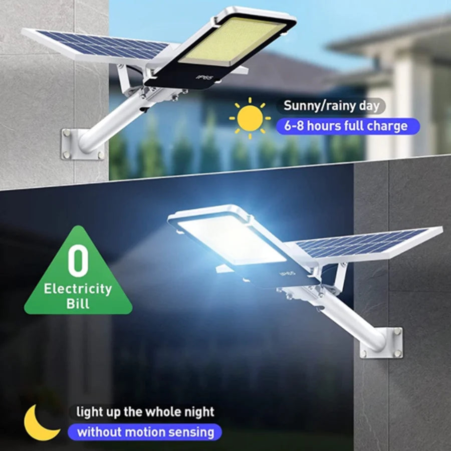 IP65 Waterproof 357 LED Solar Street Light with Motion Sensor, Dimmable, 16000sq.ft Lighting for Garden Yard Driveway Pathway