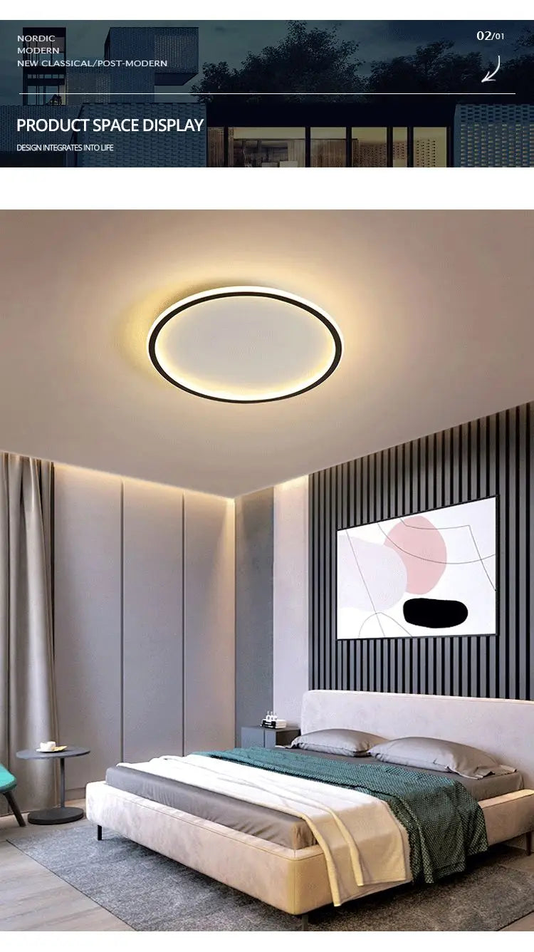 LED Modern Ceiling Light, Living Room, Bedroom, Hallway, Balcony, Circular Light, Pendant Lamp, Indoor Ceiling Lighting Fixture