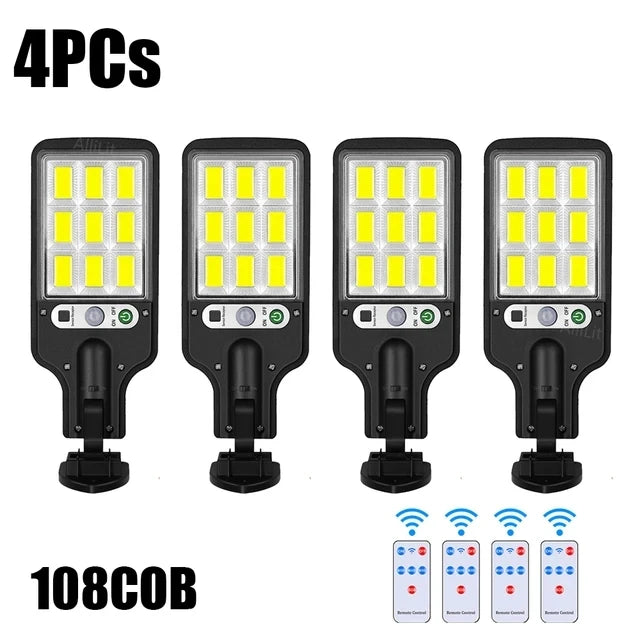 Solar Street Lights Outdoor,Solar Lamp With 3 Light Modes Waterproof Motion Sensor Security Lighting for Garden Patio Path Yard