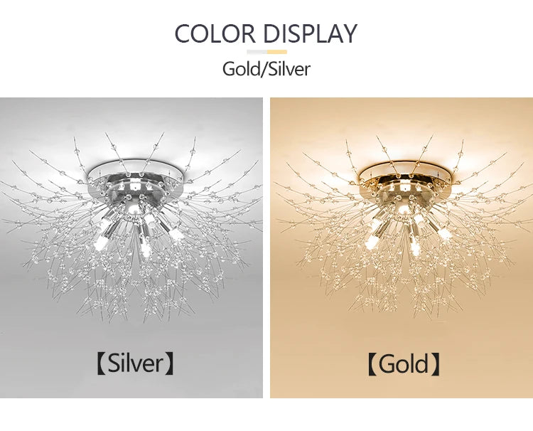 LED Ceiling Lights Dandelion Crystal Pendant Lamps Modern Indoor Ceiling Chandeliers Home Hotel Decorative Lighting Luminaire