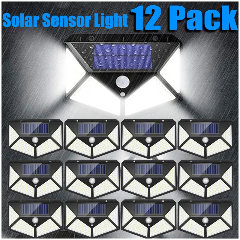 New Upgrade Solar, Street Light 12/8/6/4/2/1Pcs Outdoor Solar Wall Lamp PIR Motion Sensor Powered Sunlight for Garden Courtyard