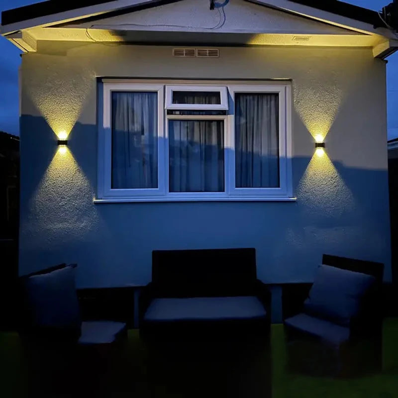 6LED Solar Lights, Outdoor Atmosphere Wall Lamp,Up And Down Light Control for Garden Yard Street Balcony-Terrace Camping Decor
