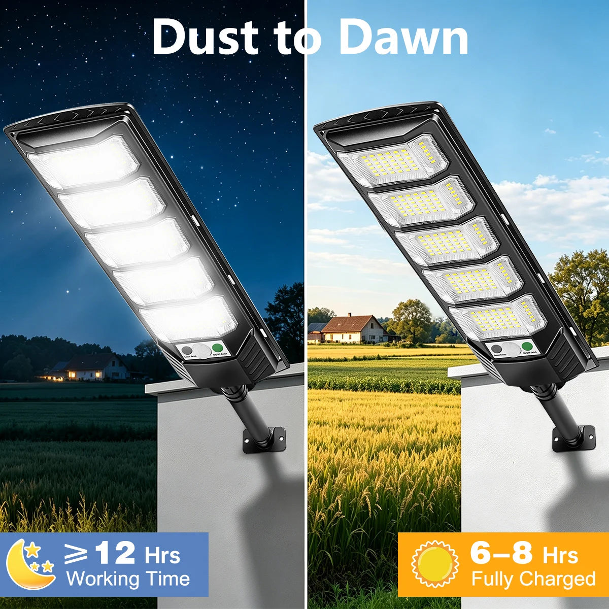 96/240LED Solar Lights Outdoor,IP65 Waterproof Street Lights Outdoor,3 Mode Motion Sensor Auto  Dusk to Dawn Solar Security