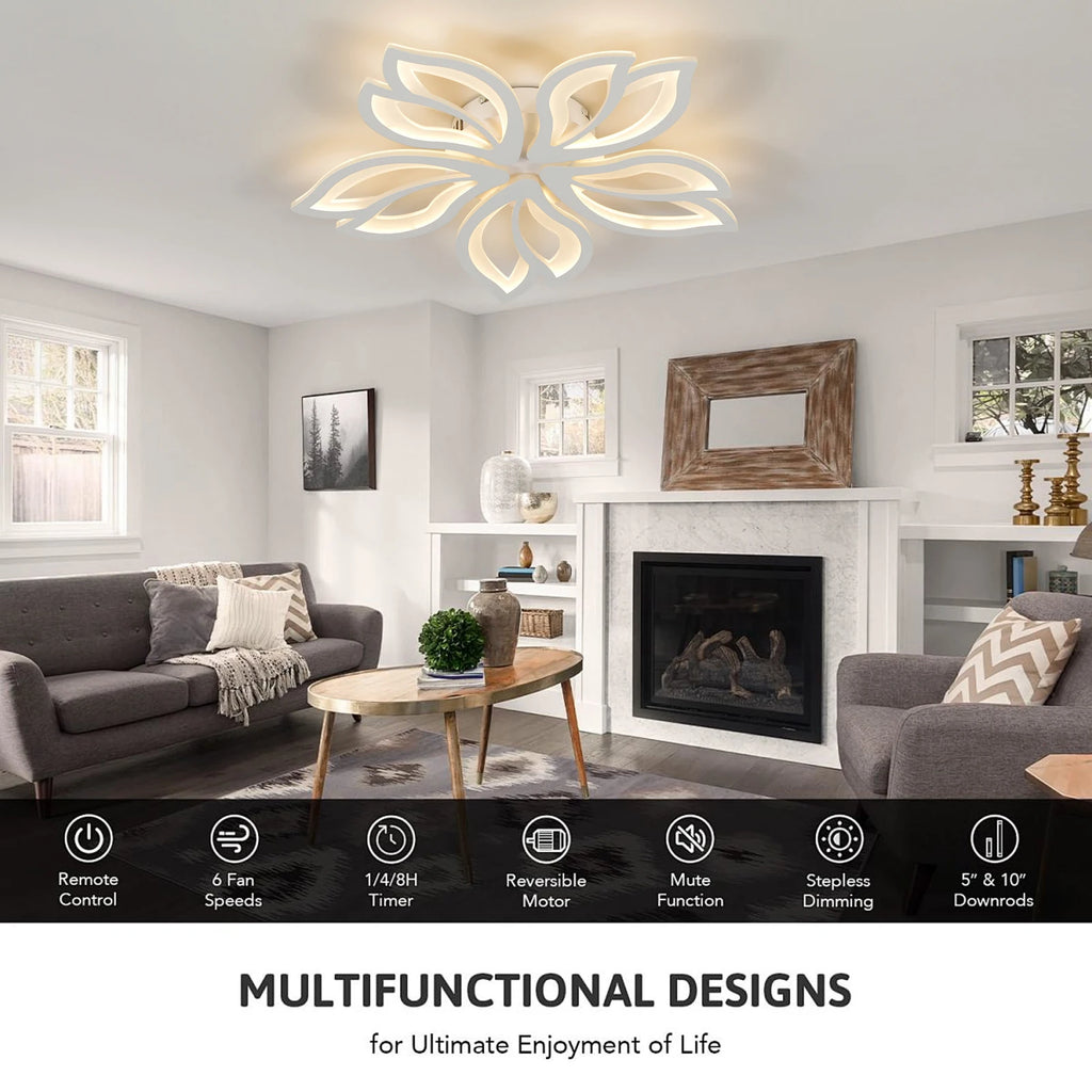 LED Ceiling Light Fixture, Modern Leaves Ceiling Lamp Flush Mount Ceiling for Living Room Study Room Dining Room Bedroom