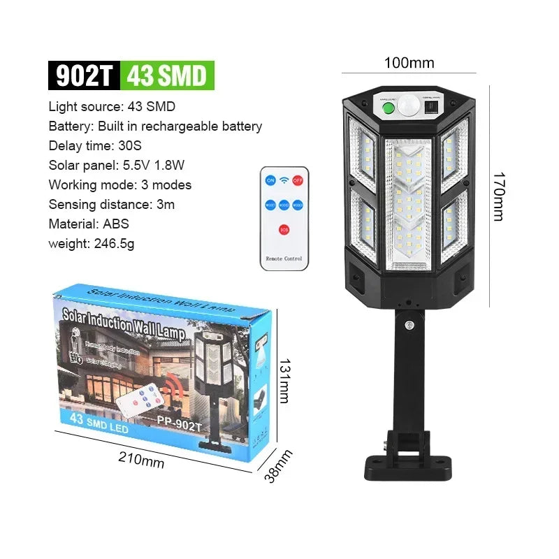 Newest Solar LED Light 300000LM Outdoor Solar Lamp Of Motion Sensor 4 Mode Waterproof IP65 Solar Garden Light Street Yard