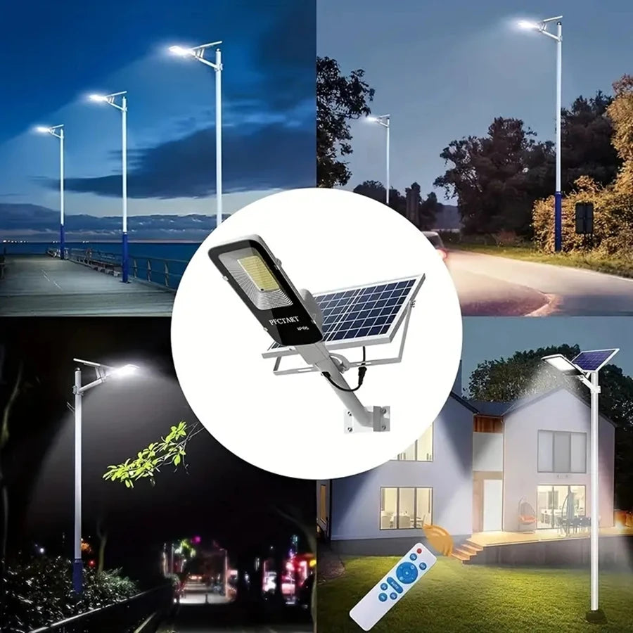 IP65 Waterproof 357 LED Solar Street Light with Motion Sensor, Dimmable, 16000sq.ft Lighting for Garden Yard Driveway Pathway