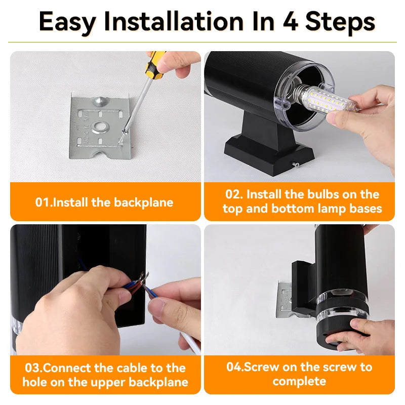 Outdoor LED Wall Lights E27 Up Down Exterior Wall Sconce IP65 Waterproof Led Sconce Lamp for Porch Front Door Garden Wall Lamp