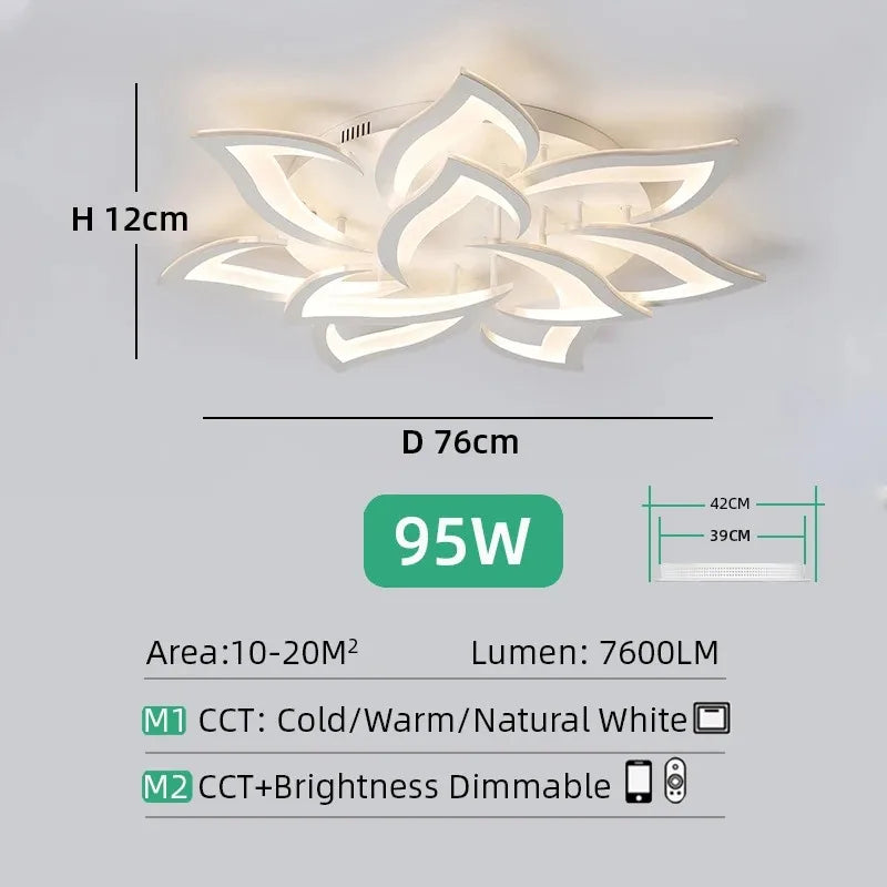 Nordic Ceiling Pendant Lamps Flowers Ceiling Chandeliers Living Room Restaurant Bedroom Decor Modern LED Ceiling Lights Fixture