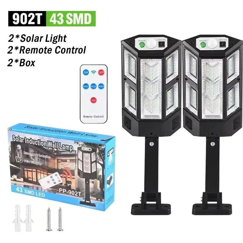 Newest Solar LED Light 300000LM Outdoor Solar Lamp Of Motion Sensor 4 Mode Waterproof IP65 Solar Garden Light Street Yard