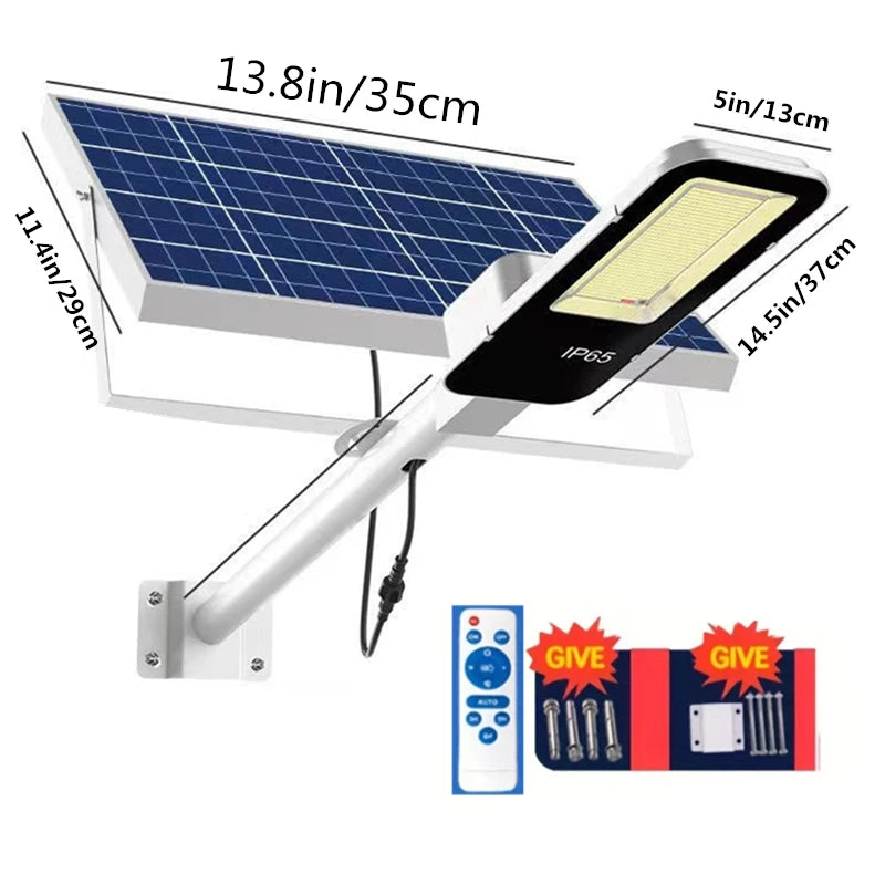 IP65 Waterproof 357 LED Solar Street Light with Motion Sensor, Dimmable, 16000sq.ft Lighting for Garden Yard Driveway Pathway