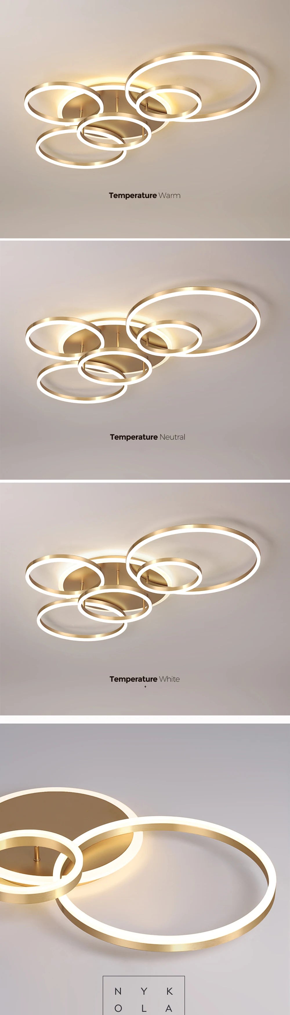 Modern Ceiling Chandelier Dimmable Ceiling Lamp LED Lights Indoor Lighting Fixtures for Home Living Study Room Bedroom Luminaire