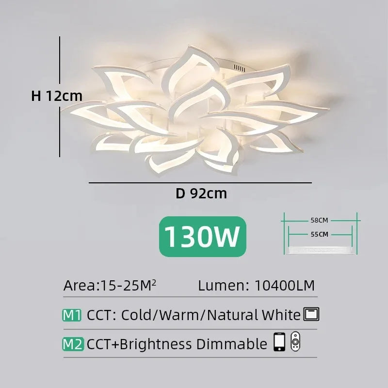 Nordic Ceiling Pendant Lamps Flowers Ceiling Chandeliers Living Room Restaurant Bedroom Decor Modern LED Ceiling Lights Fixture