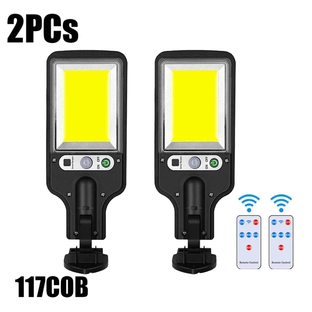 Solar Street Lights Outdoor,Solar Lamp With 3 Light Modes Waterproof Motion Sensor Security Lighting for Garden Patio Path Yard