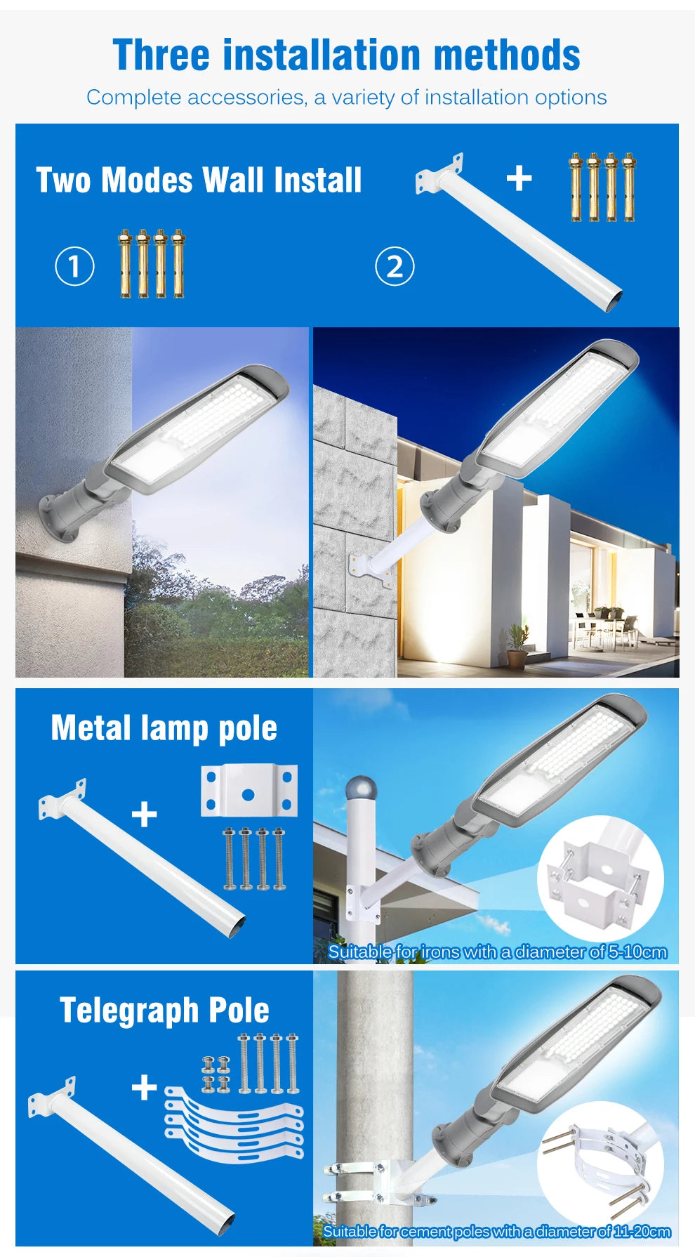 Waterproof Adjustable Lamp Arm LED Street Light for Outdoor