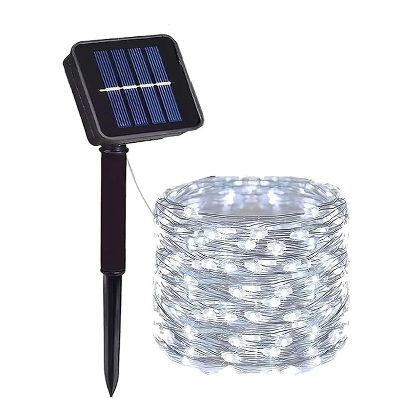 Lights Solar Gardenig,String Lights with 8 Modes Waterproof Wire Lights for Patio Yard Trees Christmas Party