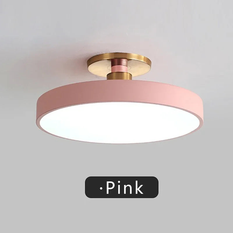 Modern LED Ceiling Light Nordic Macaron Circular Pendant Light Children's Room Dining Room Study Room Interior Decoration Light