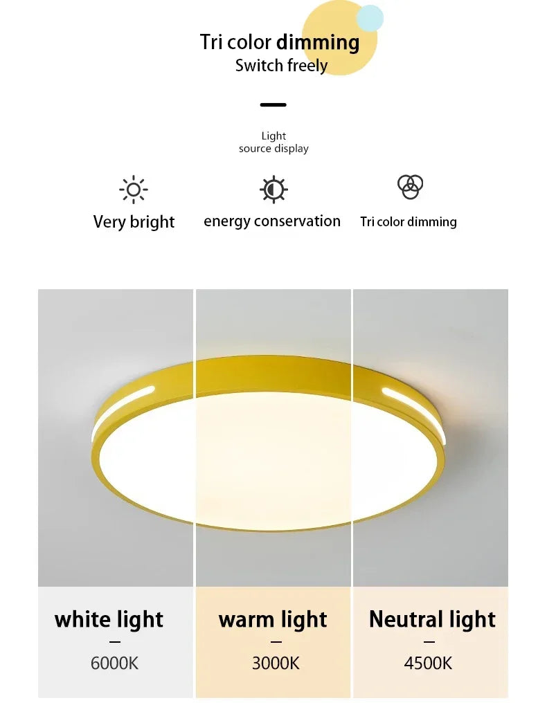 Modern LED Ceiling Lamp Living Room Bedroom Square Round Ceiling Light with Remote Control Dimmable AC 220V Indoor Home Lighting