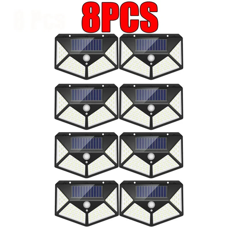 New Upgrade Solar, Street Light 12/8/6/4/2/1Pcs Outdoor Solar Wall Lamp PIR Motion Sensor Powered Sunlight for Garden Courtyard