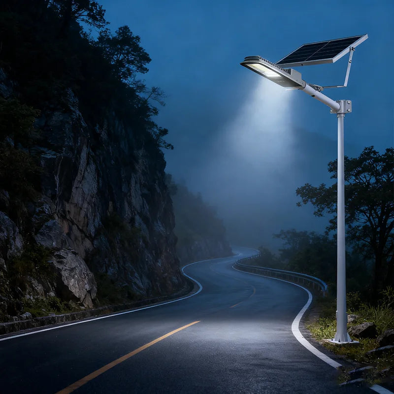 Solar Street Lights Outdoor IP67 Solar Lamp Dusk to Dawn Solar Powered Road Light for Garden/Parking-Lot