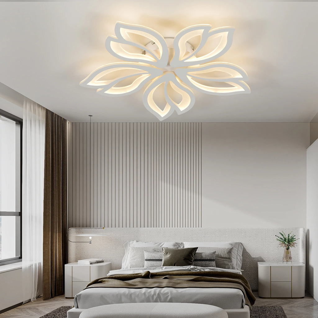 LED Ceiling Light Fixture, Modern Leaves Ceiling Lamp Flush Mount Ceiling for Living Room Study Room Dining Room Bedroom