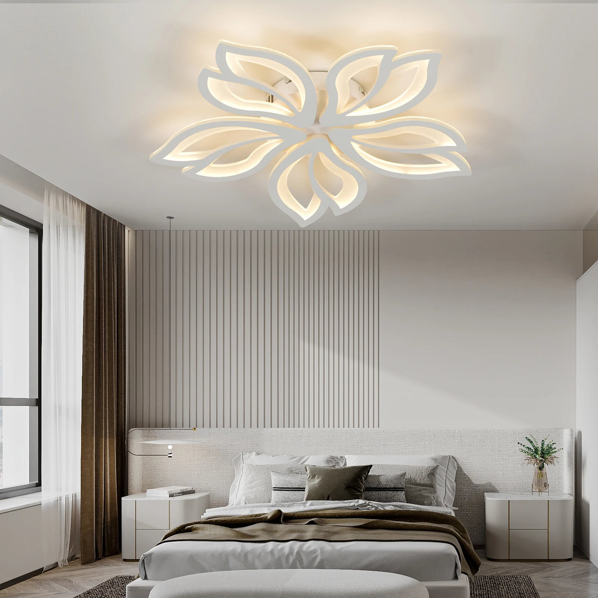 LED Ceiling Light Fixture, Modern Leaves Ceiling Lamp Flush Mount Ceiling for Living Room Study Room Dining Room Bedroom