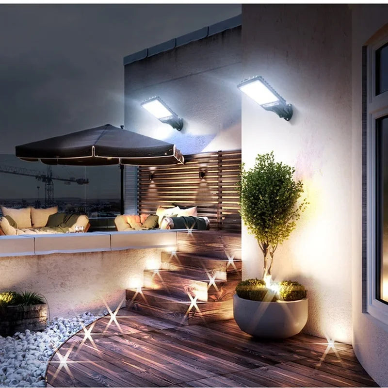 1/2/3/4PCS Solar Lights Outdoor- 3 Modes 200COB Waterproof Street Lamp Motion Sensor Security Lighting for Garden Patio Path Yard