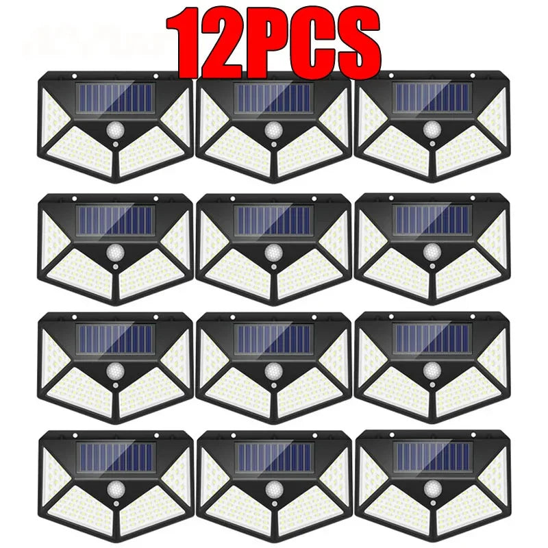 New Upgrade Solar, Street Light 12/8/6/4/2/1Pcs Outdoor Solar Wall Lamp PIR Motion Sensor Powered Sunlight for Garden Courtyard