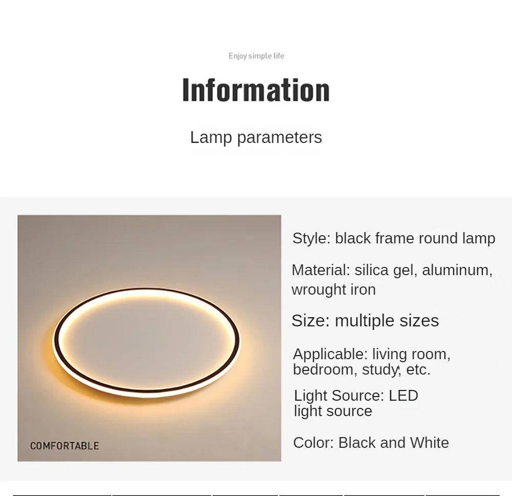 LED Modern Ceiling Light, Living Room, Bedroom, Hallway, Balcony, Circular Light, Pendant Lamp, Indoor Ceiling Lighting Fixture