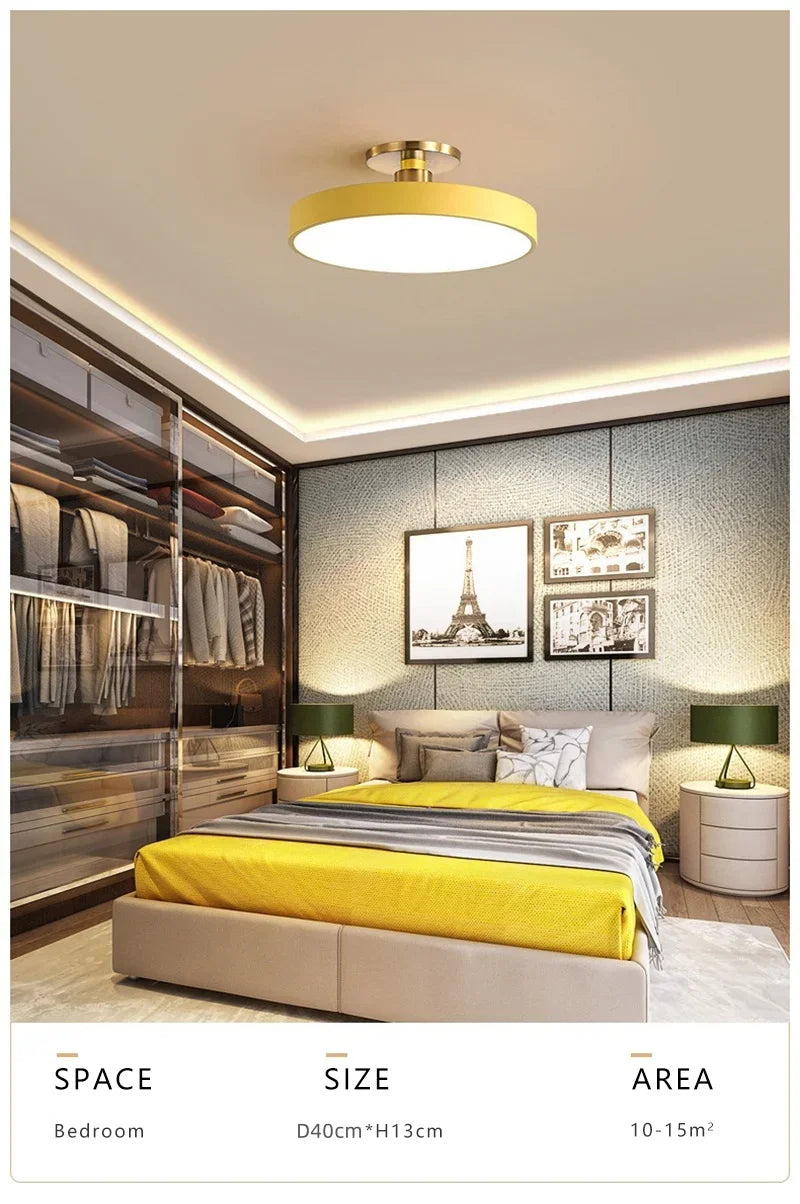 Modern LED Ceiling Light Nordic Macaron Circular Pendant Light Children's Room Dining Room Study Room Interior Decoration Light