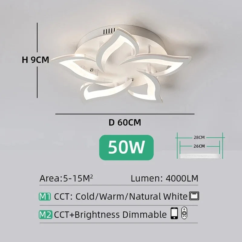 Nordic Ceiling Pendant Lamps Flowers Ceiling Chandeliers Living Room Restaurant Bedroom Decor Modern LED Ceiling Lights Fixture