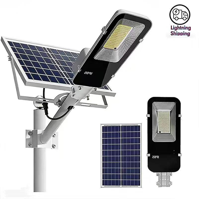 Solar Street Lights Outdoor IP67 Solar Lamp Dusk to Dawn Solar Powered Road Light for Garden/Parking-Lot