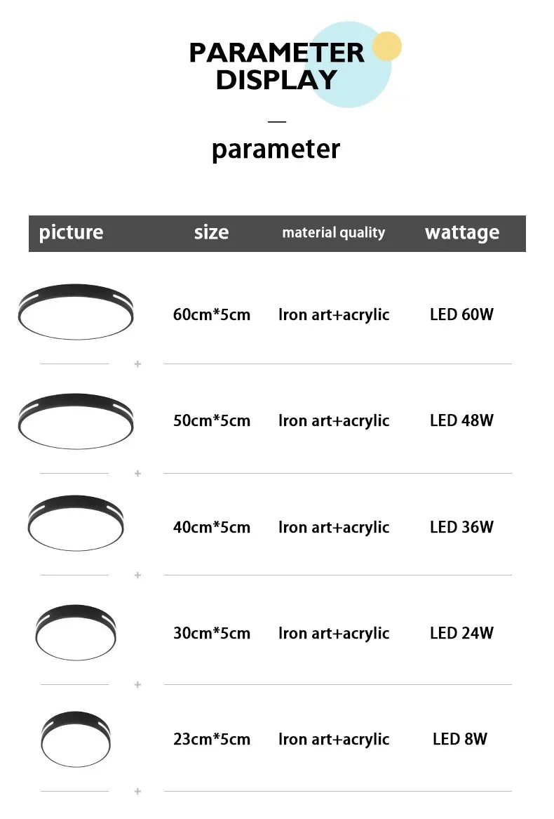 Modern LED Ceiling Lamp Living Room Bedroom Square Round Ceiling Light with Remote Control Dimmable AC 220V Indoor Home Lighting